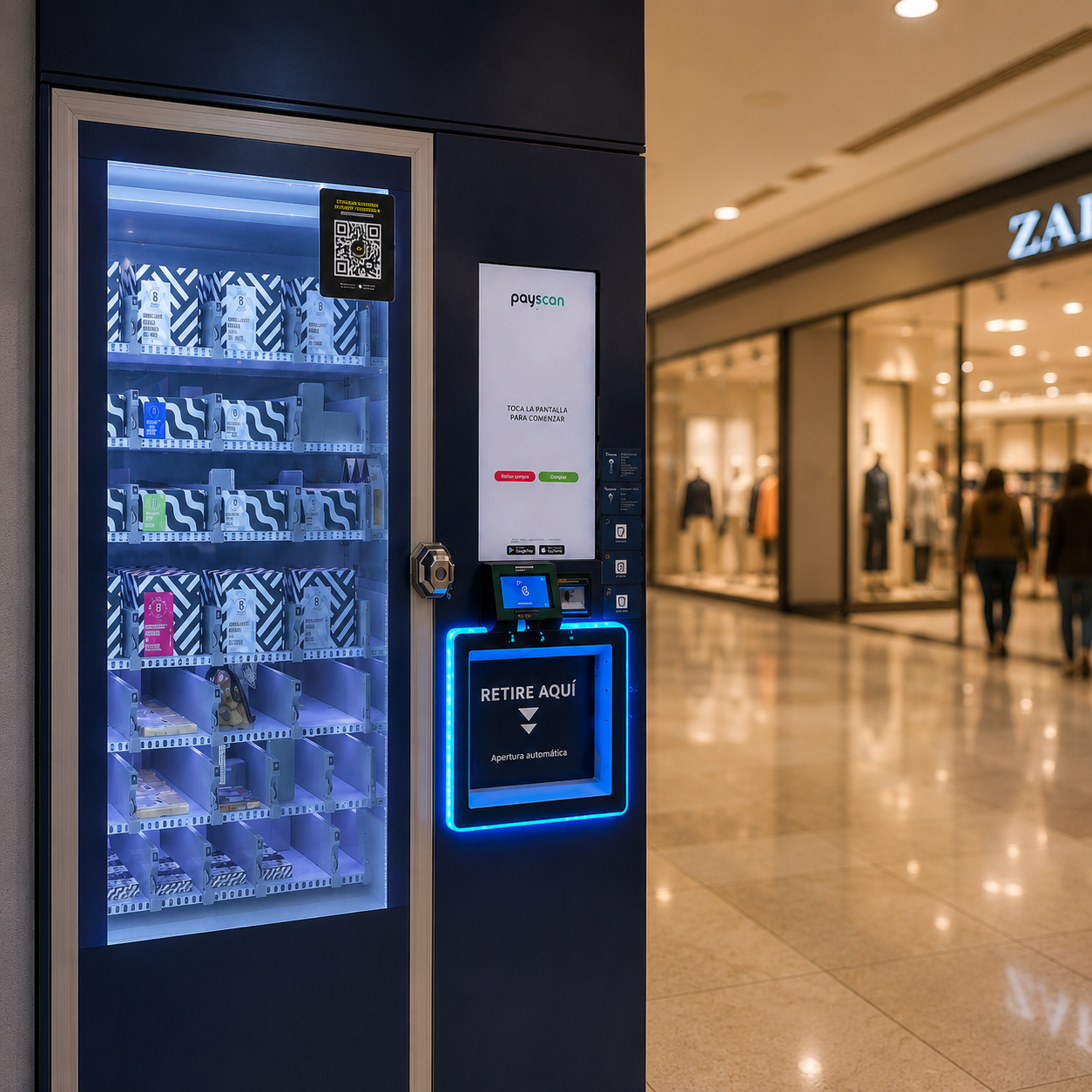 Máquina vending con sistema de pago electrónico PayScan